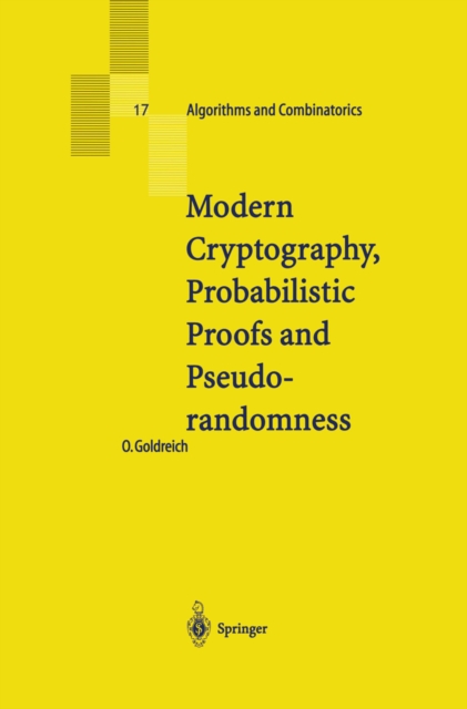 Modern Cryptography, Probabilistic Proofs and Pseudorandomness, PDF eBook