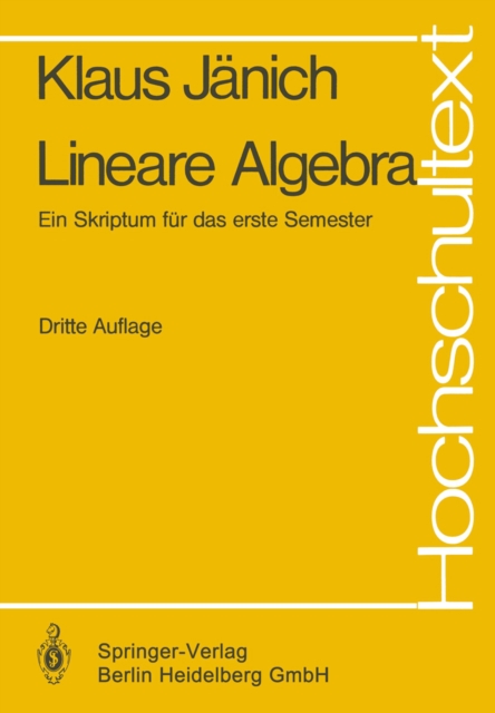 Lineare Algebra : Ein Skriptum fur das erste Semester, PDF eBook