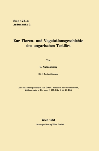 Zur Floren- und Vegetationsgeschichte des ungarischen Tertiars, PDF eBook