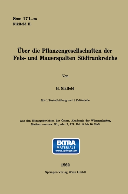 Uber die Pflanzengesellschaften der Fels- und Mauerspalten Sudfrankreichs, PDF eBook