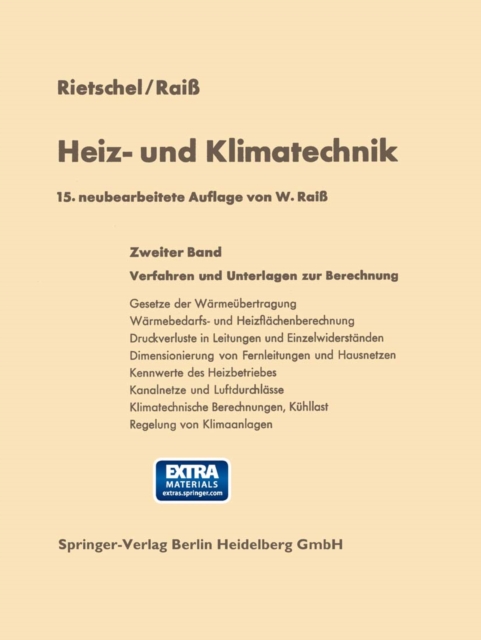 Heiz- und Klimatechnik : Zweiter Band Verfahren und Unterlagen zur Berechnung, PDF eBook