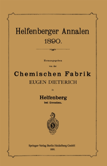 Helfenberger Annalen 1890 : Chemischen Fabrik, PDF eBook