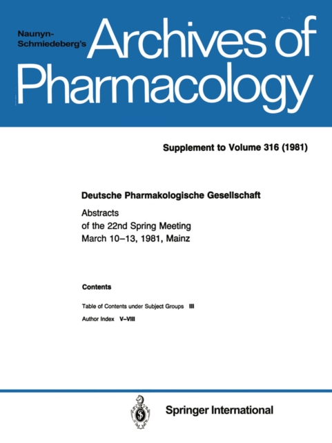 Deutsche Pharmakologische Gesellschaft, PDF eBook