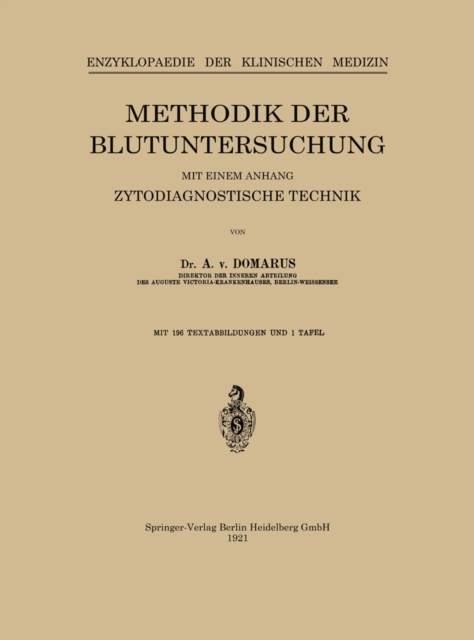 Methodik der Blutuntersuchung : Mit einem Anhang Zytodiagnostische Technik, PDF eBook