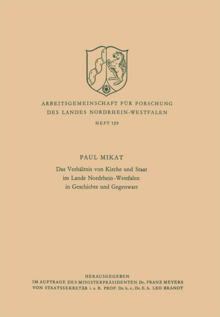 Das Verhaltnis von Kirche und Staat im Lande Nordrhein-Westfalen in Geschichte und Gegenwart, PDF eBook
