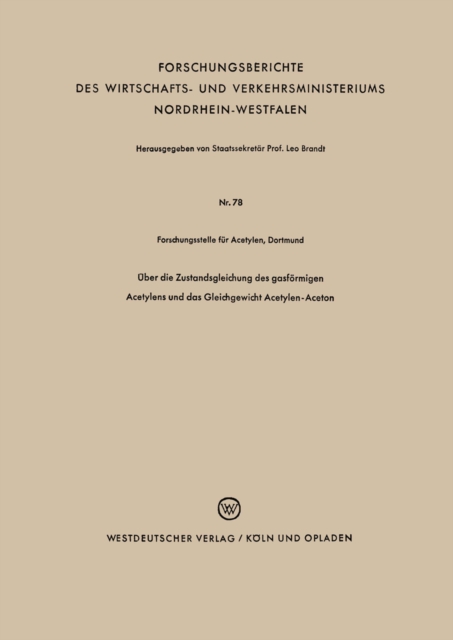 Uber die Zustandsgleichung des gasformigen Acetylens und das Gleichgewicht Acetylen-Aceton, PDF eBook