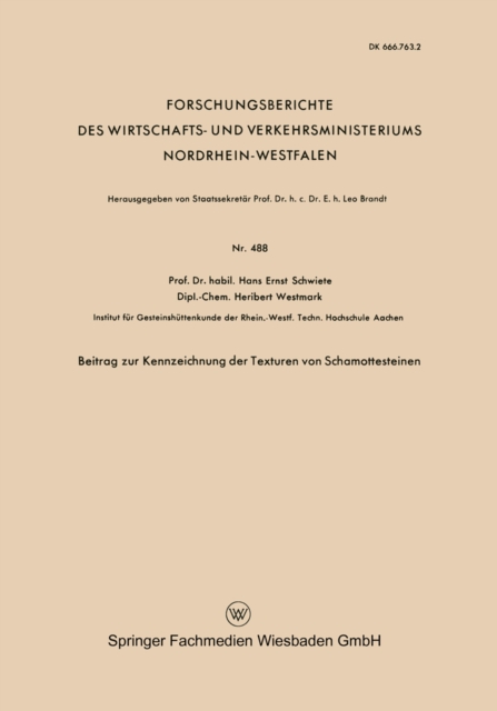 Beitrag zur Kennzeichnung der Texturen von Schamottesteinen, PDF eBook
