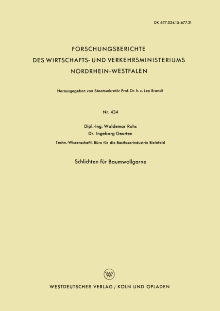Schlichten fur Baumwollgarne, PDF eBook