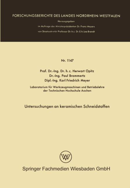 Untersuchungen an keramischen Schneidstoffen, PDF eBook