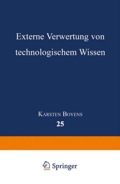 Externe Verwertung von technologischem Wissen, PDF eBook