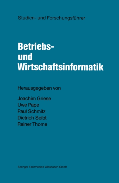 Studien- und Forschungsfuhrer : Betriebs- und Wirtschaftsinformatik, PDF eBook