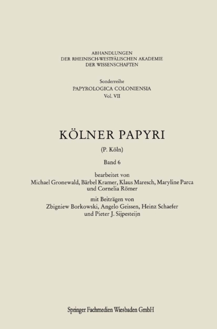 Kolner Papyri, PDF eBook