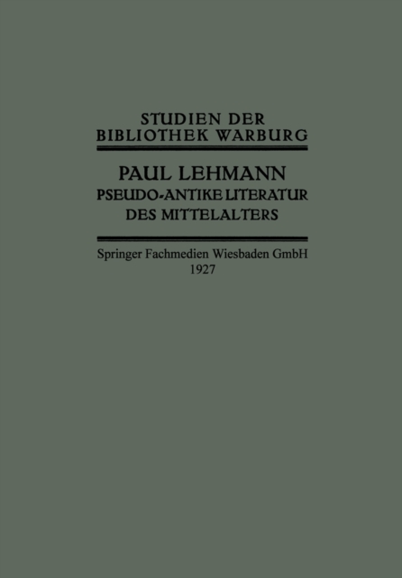 Pseudo-Antike Literatur des Mittelalters, PDF eBook
