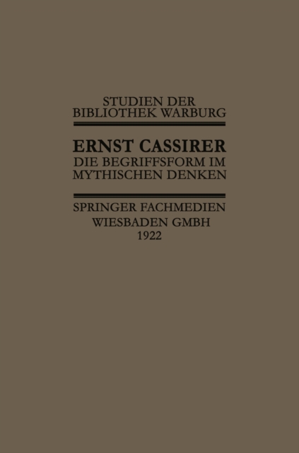 Die Begriffsform im Mythischen Denken, PDF eBook