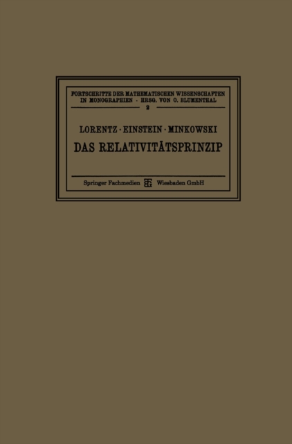 Das Relativitatsprinzip : Eine Sammlung von Abhandlungen, PDF eBook