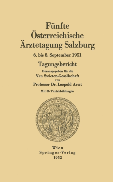 Funfte Osterreichische Arztetagung Salzburg, PDF eBook