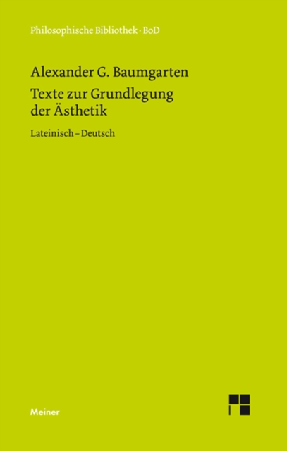Texte zur Grundlegung der Asthetik : Zweisprachige Ausgabe, PDF eBook