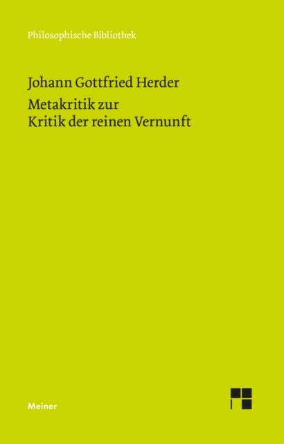 Metakritik zur Kritik der reinen Vernunft, PDF eBook