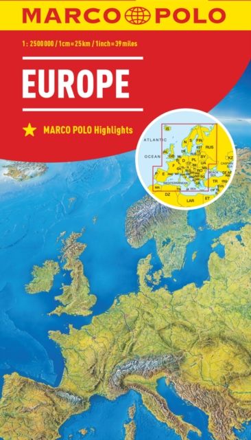 Europe Marco Polo Map, Sheet map, folded Book