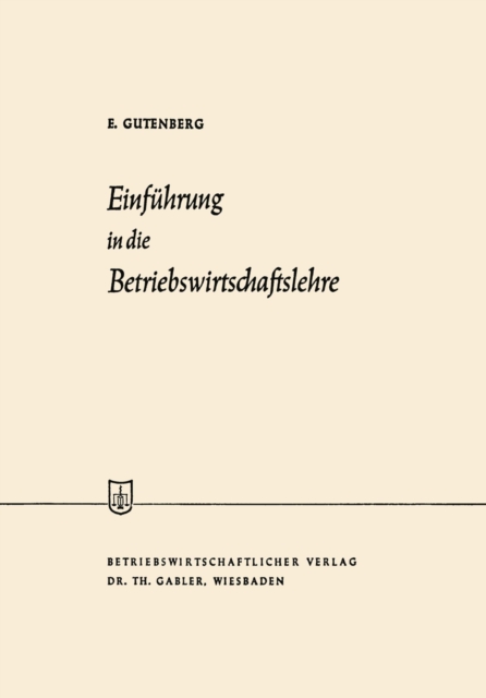 Einfuhrung in die Betriebswirtschaftslehre, PDF eBook