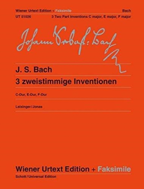 3 Two Part Inventions BWV 772, 777, 779, Book Book
