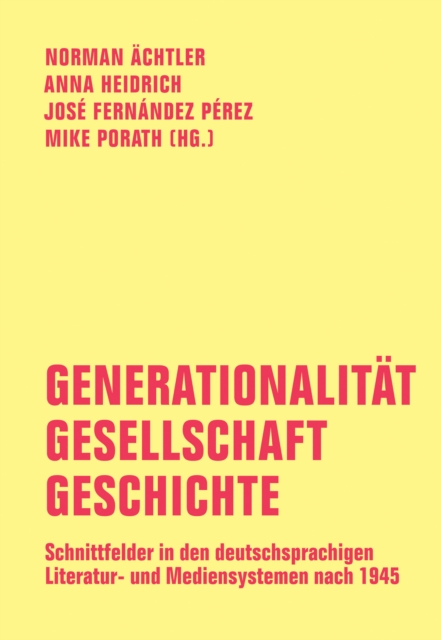 Generationalitat - Gesellschaft - Geschichte, PDF eBook