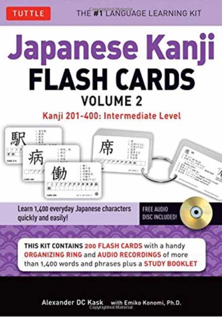 Japanese Kanji Flash Cards Kit Volume 2 : Kanji 201-400: JLPT Intermediate Level: Learn 200 Japanese Characters with Native Speaker Online Audio, Sample Sentences & Compound Words Volume 2, Multiple-component retail product Book