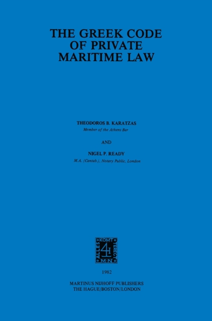 The Greek Code Of Private Maritime Law, PDF eBook