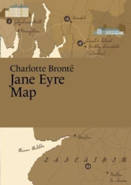 Charlotte Bronte, Jane Eyre Map, Sheet map, folded Book