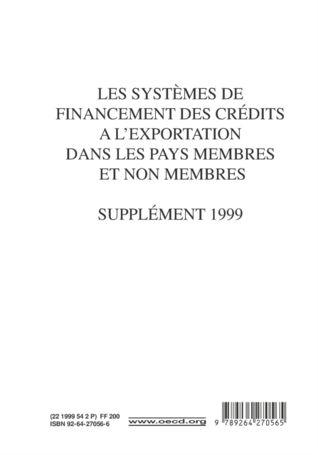 Les systemes de financement des credits a l'exportation dans les pays membres et les economies non membres de l'OCDE Les systemes de financement des credits a l'exportation dans les pays Membres et no, PDF eBook