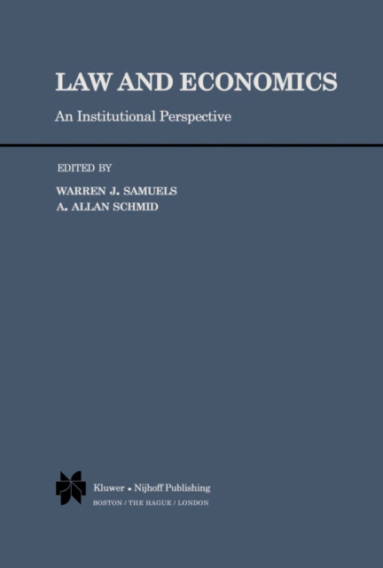 Law and Economics : An Institutional Perspective, PDF eBook