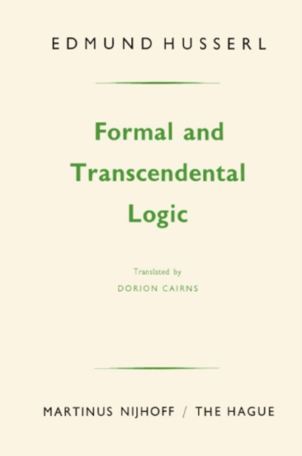 Formal and Transcendental Logic, PDF eBook