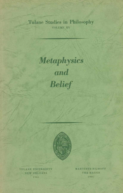 Metaphysics and Belief, PDF eBook