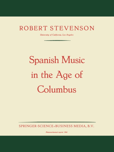 Spanish Music in the Age of Columbus, PDF eBook