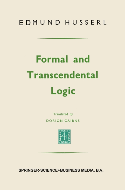 Formal and transcendental logic, PDF eBook